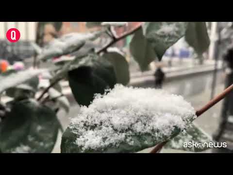 La neve imbianca Parigi, è la prima dell’anno