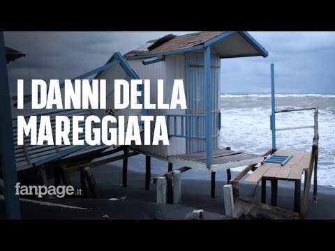 Maltempo, i danni della mareggiata a Ostia: spiagge scomparse e stabilimenti distrutti