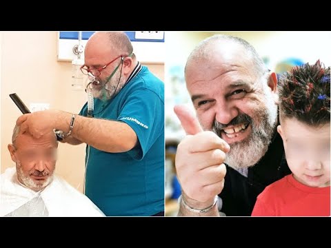 La storia del barbiere positivo al Covid che taglia i capelli in ospedale: “L’ho fatto con il cuore”