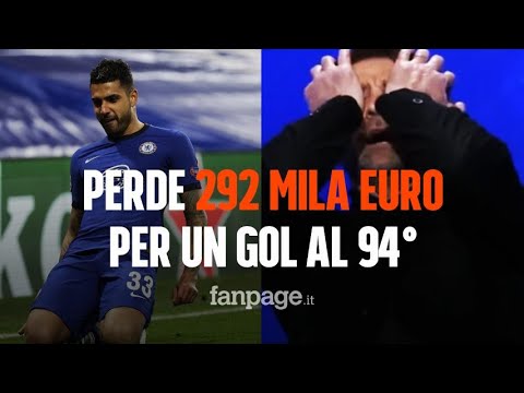 Perde 292mila euro per il gol del Chelsea al 94°: la reazione in diretta TV