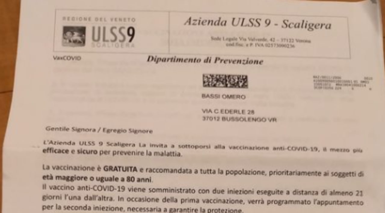 Morto da 30 anni convocato per il vaccino