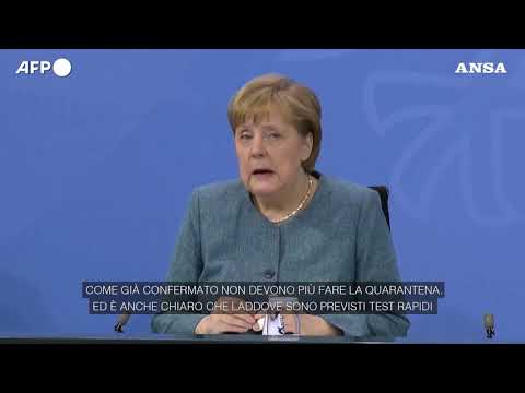 Merkel: “Le persone che sono state vaccinate due volte non devono piu’ fare la quarantena”