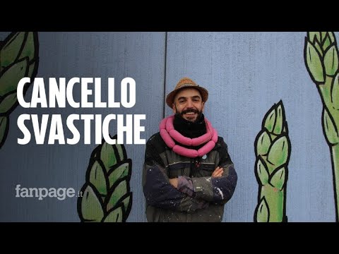 Cibo, lo street artist che copre le svastiche con cose da mangiare: “Così combatto l’odio”