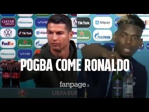 Paul Pogba come Cristiano Ronaldo, sposta le bottiglie in conferenza: questa volta è birra