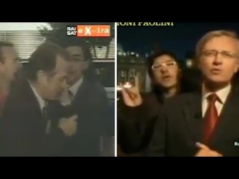 Dai calci di Frajese alle corna in diretta tv: la «carriera» del disturbatore Paolini