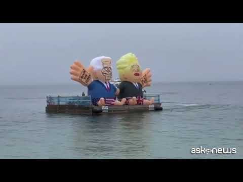 Carbis Bay blindata per il G7, la protesta arriva anche dal mare