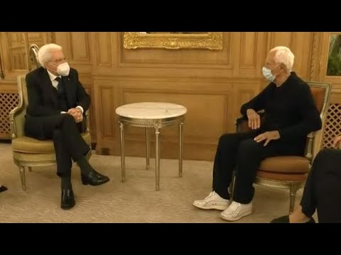 L’incontro a Parigi tra il Presidente della Repubblica Mattarella e Giorgio Armani