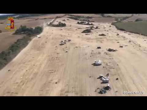 Sgomberato rave abusivo nel Viterbese, il video dall’elicottero