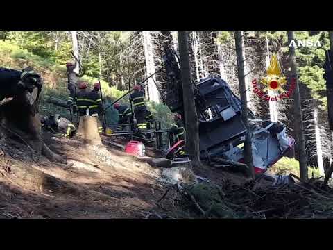 Mottarone, prosegue il lavoro dei vigili fuoco per la rimozione della cabina