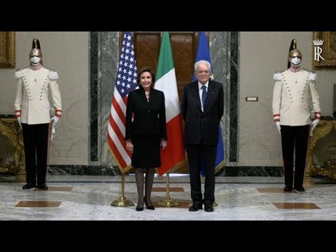 Sergio Mattarella riceve Nancy Pelosi al Quirinale
