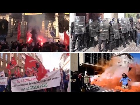 Sciopero generale: cortei, proteste, lancio di uova e fumogeni – I video