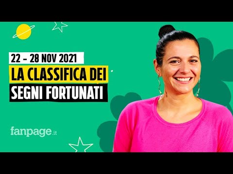 Oroscopo della settimana dal 22 al 28 novembre 2021: la classifica dei segni fortunati