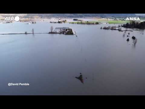 Canada, riprese aeree di Abbotsford dopo il maltempo