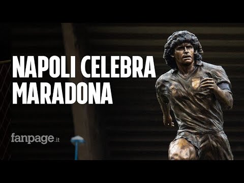 Napoli celebra Maradona, inaugurata la statua