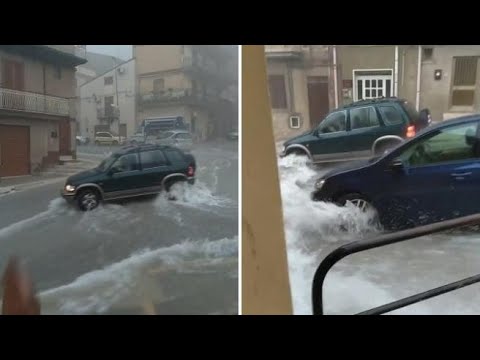 Nubifragio nell’agrigentino, acqua e fango invadono le strade