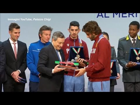 Collari d’Oro, Draghi «Anno straordinario per lo sport, i trionfi non bastano mai»
