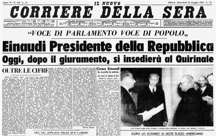 L’indimenticato Presidente Luigi Einaudi – La cattura di Adolf Eichmann – Il senso dei Monty Python