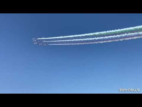 Olimpiadi 2026, le Frecce tricolori sopra il cielo di Venezia