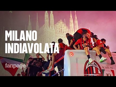 Tifosi del Milan incontenibili e festa scudetto senza fine con la squadra in giro per Milano