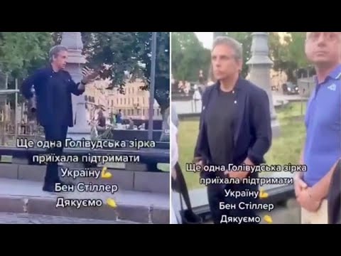 L’attore Ben Stiller a Leopoli incontra i profughi