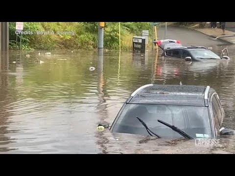 Usa, allagamenti nello Stato del New Jersey: le auto sott’acqua