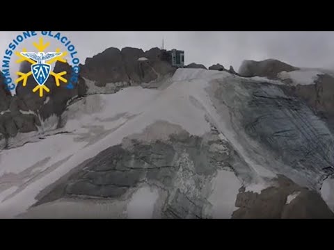 Marmolada, le immagini del ghiacciaio dal drone il giorno prima della valanga