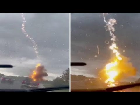 Florida, un fulmine colpisce un’auto: il momento dell’impatto