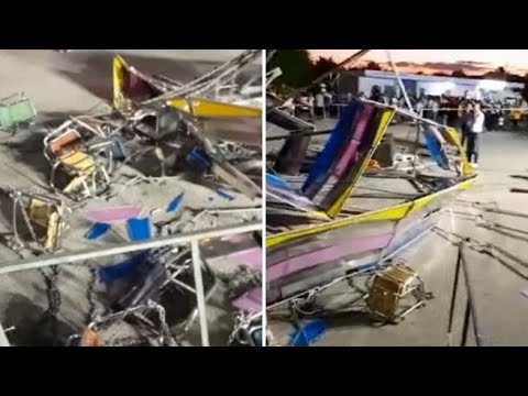 Palma Campania, crolla una giostra: il video della struttura franata a terra
