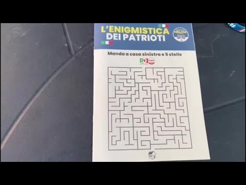 Al comizio della Meloni distribuita l’«Enigmistica dei patrioti»