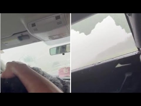 Canada: la grandine «bombarda» l’auto e spacca i vetri, le urla di chi è dentro
