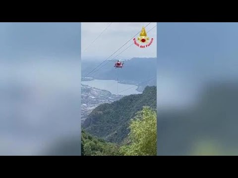 Piani Resinelli, il salvataggio di Valentina, la mucca incinta caduta nel dirupo