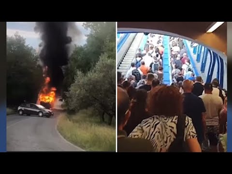 Bus in fiamme e scale mobili rotte, trasporto pubblica è ko