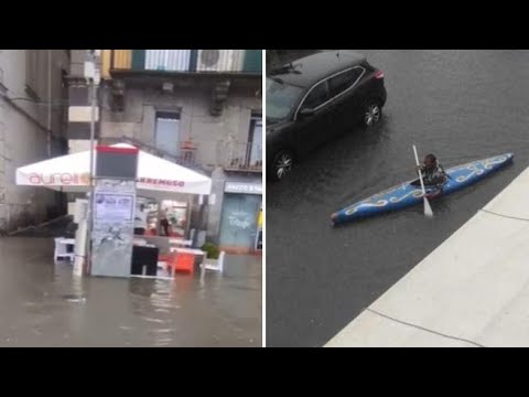 Bomba d’acqua in Campania: Napoli allagata, a Ischia si gira in canoa per le strade