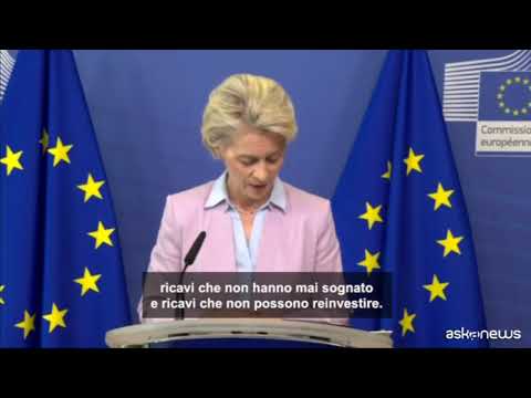 Von der Leyen: proporremo tetto ricavi dei produttori di energia