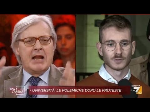 Sgarbi sbotta con lo studente della Sapienza: «Fascista sei tu, taci»