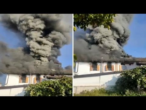 Incendio in cascina a Treviglio