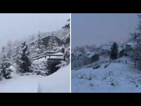 Nevicata a Livigno: il paesaggio imbiancato in tutta la Valtellina