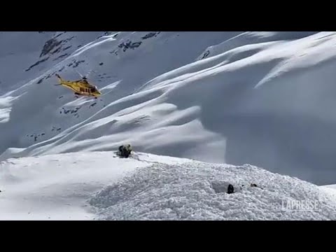 Valanga in Val Veny: le immagini del soccorso alpino