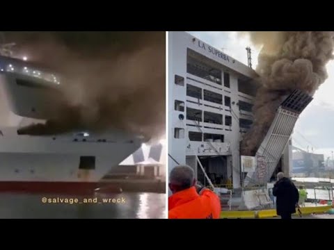 Brucia ancora la Superba nel porto di Palermo: fiamme in stiva e fumo nero
