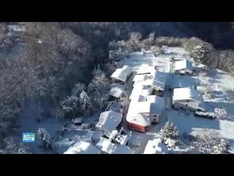 Maltempo, Amatrice sotto la neve: le immagini dal drone