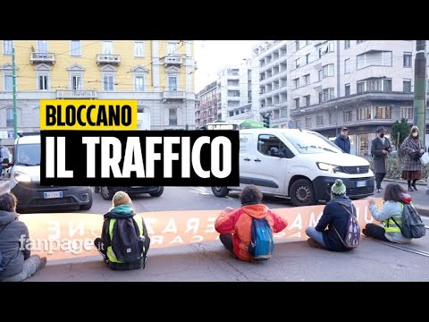 Ultima generazione blocca il traffico a Milano: “Questo disagio è nulla rispetto ai danni del clima”