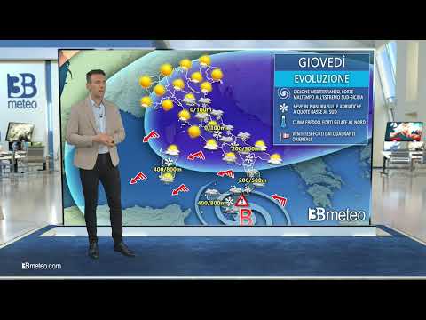 Tra freddo artico e ciclone mediterraneo: maltempo, neve anche in pianura