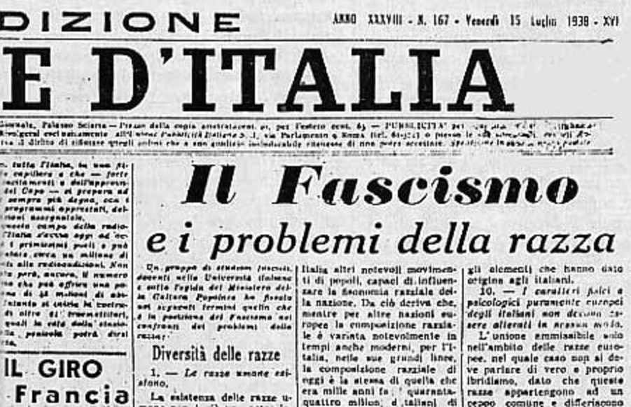 Il vergognoso Manifesto della Razza