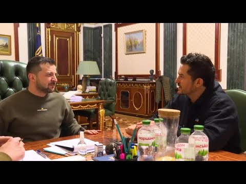 L’attore Orlando Bloom incontra Zelensky a Kiev