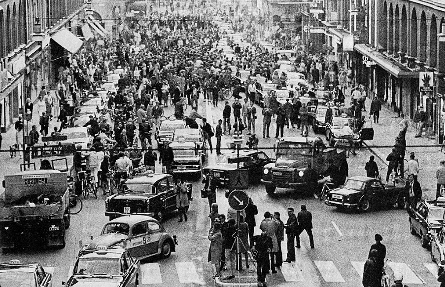 Il caotico Giorno H in Svezia