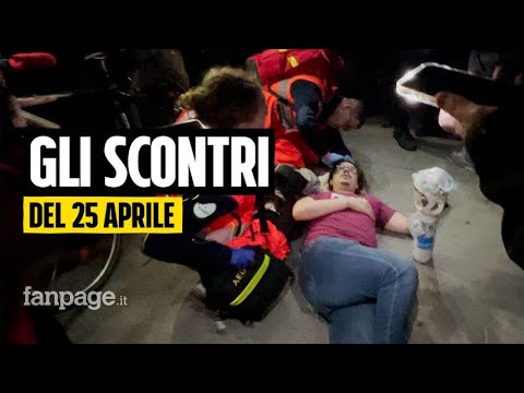 Torino, scontri e feriti alla fiaccolata del 25 aprile: “Via le bandiere della Nato”
