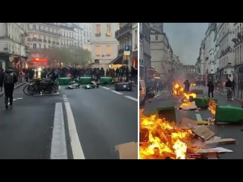 Barricate e fiamme nelle strade di Parigi: la protesta contro la riforma delle pensioni si…