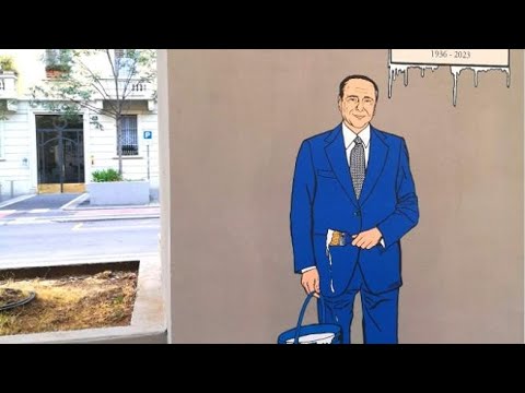 «Via Silvio Berlusconi» il murale di Palombo a Milano