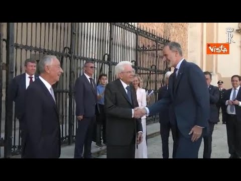 Mattarella visita il Duomo di Monreale con il Felipe VI re di Spagna e Presidente del Portogallo