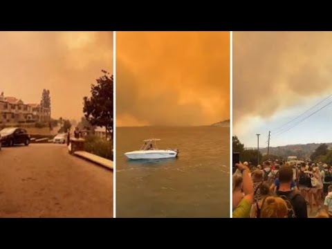 Migliaia di persone in fuga a Rodi per gli incendi: evacuati due resort